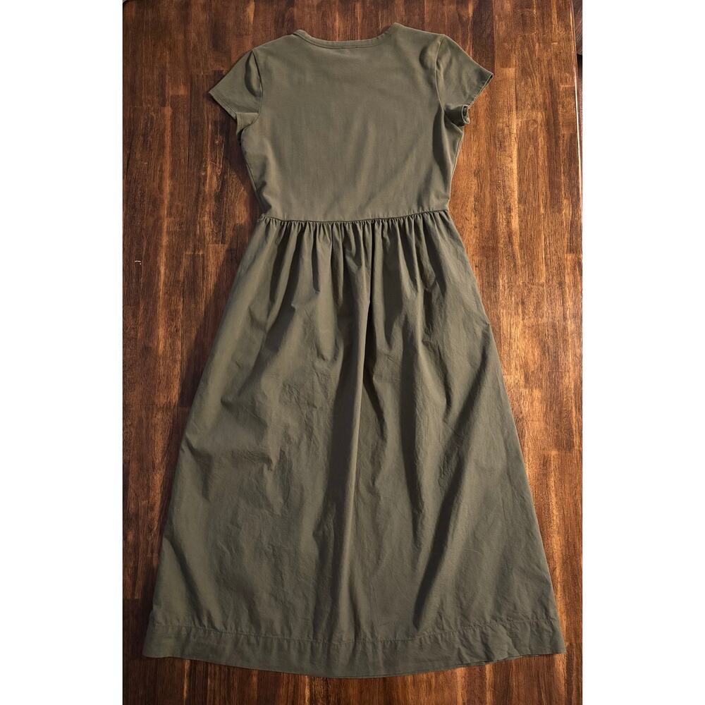 J Crew Women's Small Dress Midi Mixy Cotton Short Sleeve Pockets A Line - Picture 2 of 10